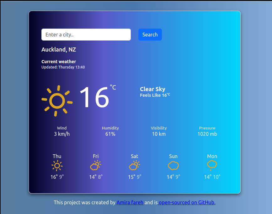 Weather App-React preview